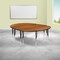 Flash Furniture Oval 60 W, 86 L, 30.25 H, Chrome, Laminate, Particleboard, Steel, Wood Grain XU-GRP-A3060CON-60-OAK-T-A-GG - alternate 1
